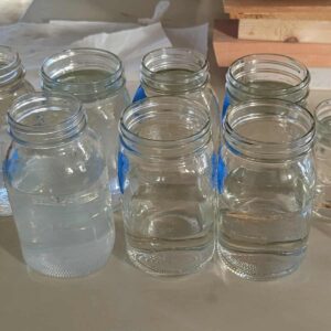 Jars of Moonshine on a table